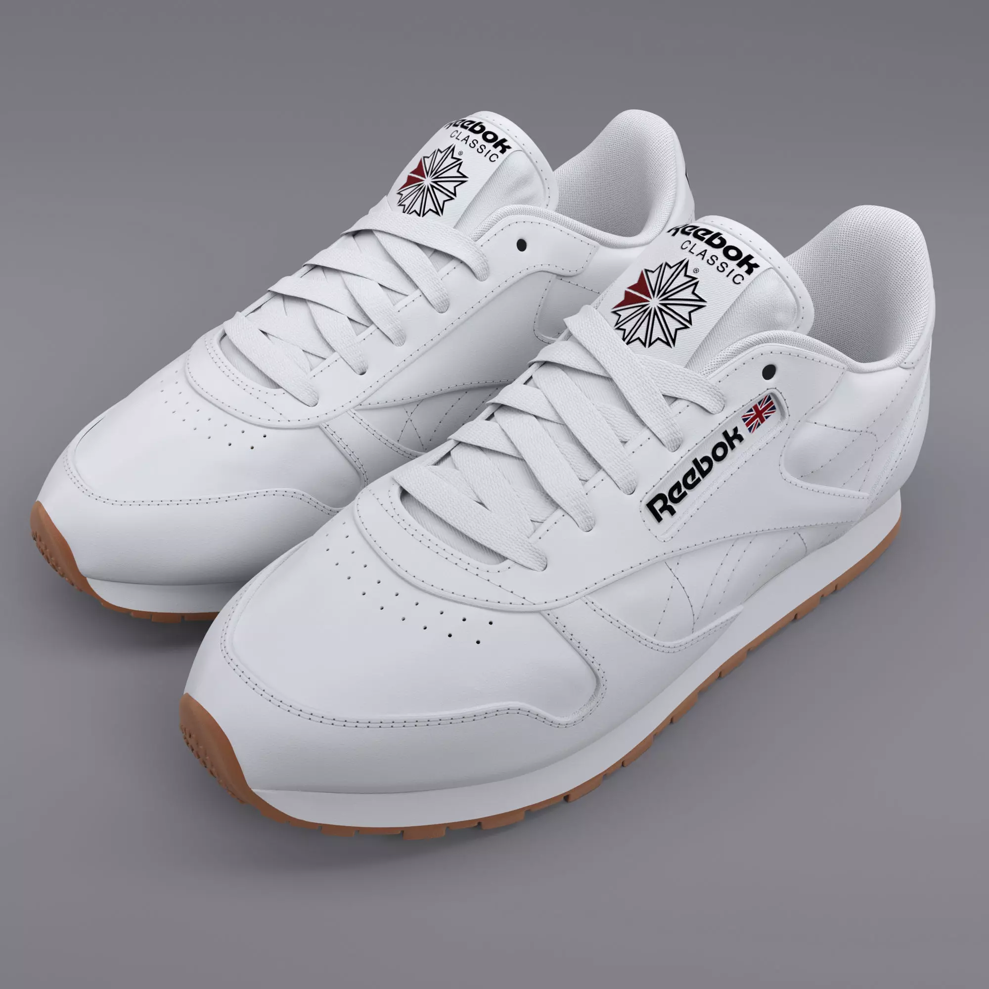 Reebok Classic Leather White Gum PBR 3D model