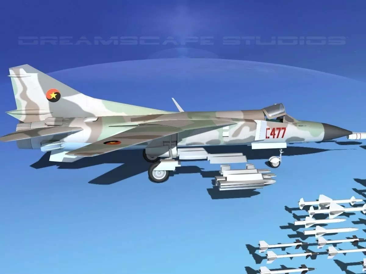 Mig-23 Fighter Algeria 3D model
