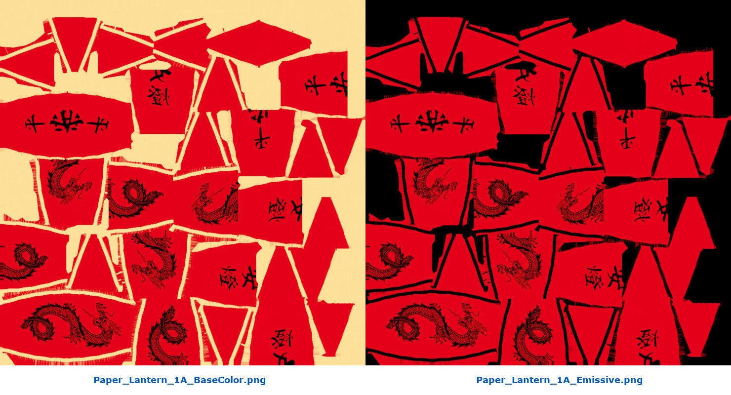 Paper Lantern 1A Low-poly 3D model_7