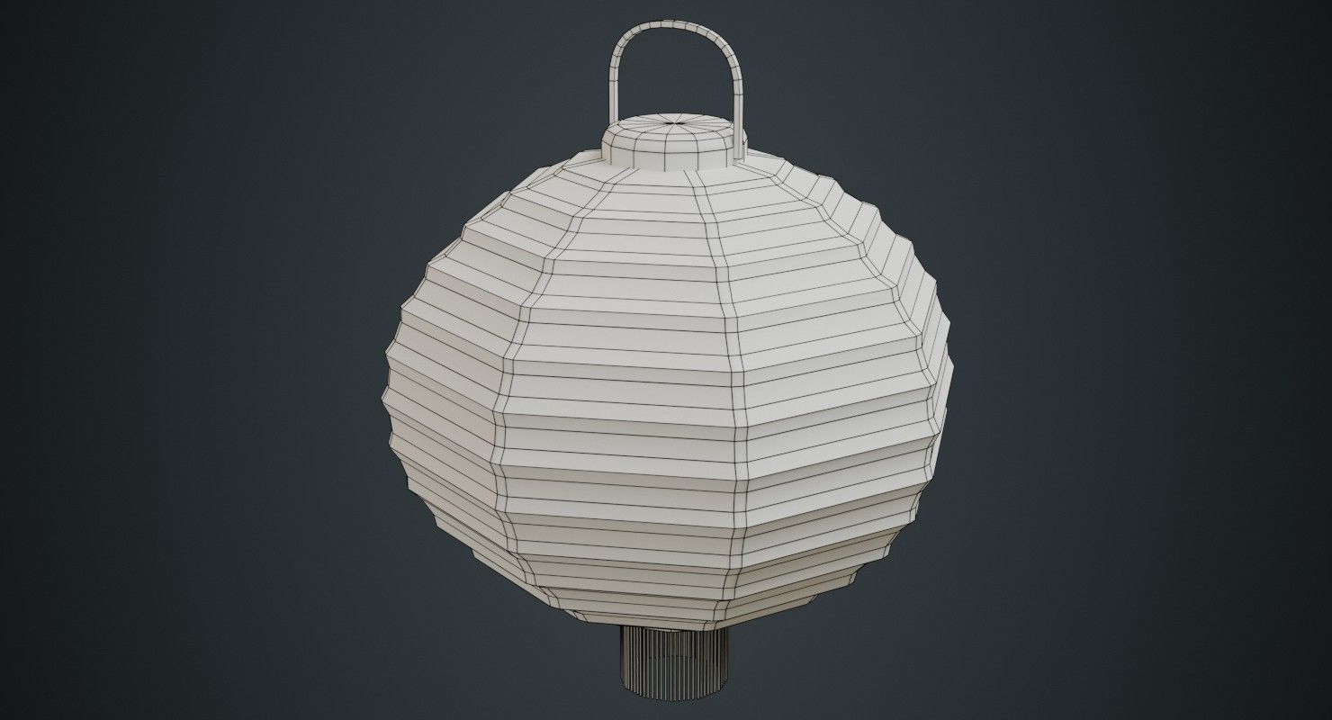 Paper Lantern 1A Low-poly 3D model_5