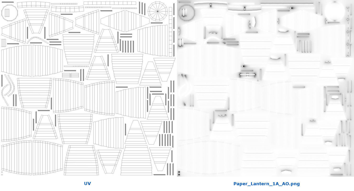 Paper Lantern 1A Low-poly 3D model_6