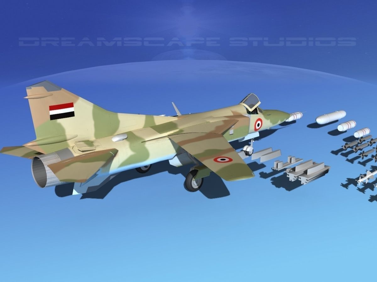 Mig-23 Fighter Libya 3D model_7