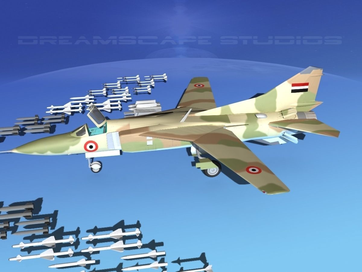 Mig-23 Fighter Libya 3D model_12
