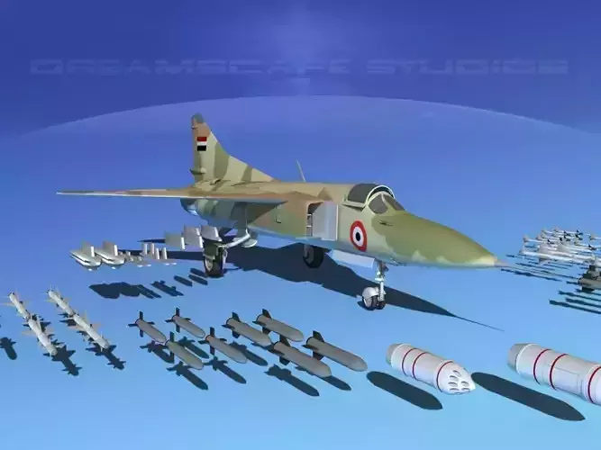 Mig-23 Fighter Libya 3D model