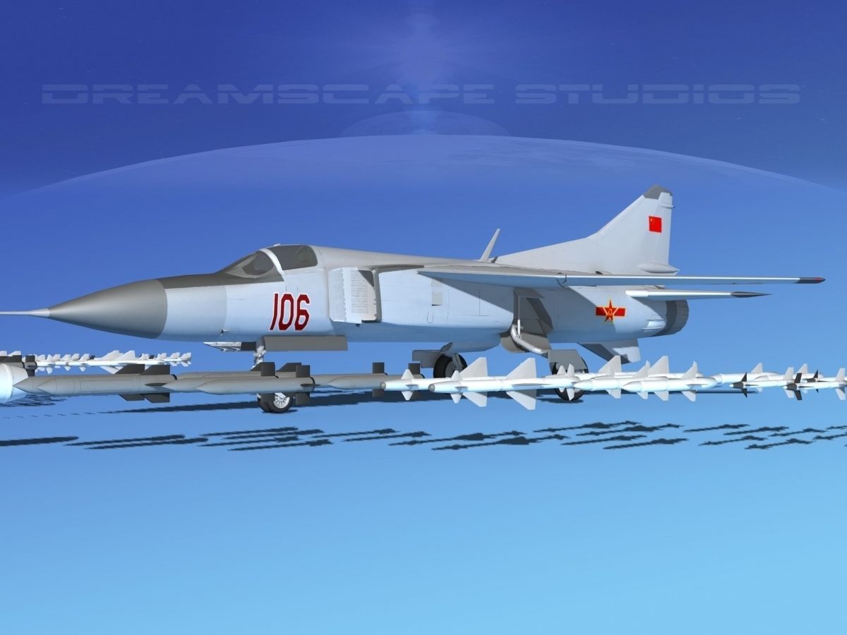 Mig-23 Fighter China 3D model_13