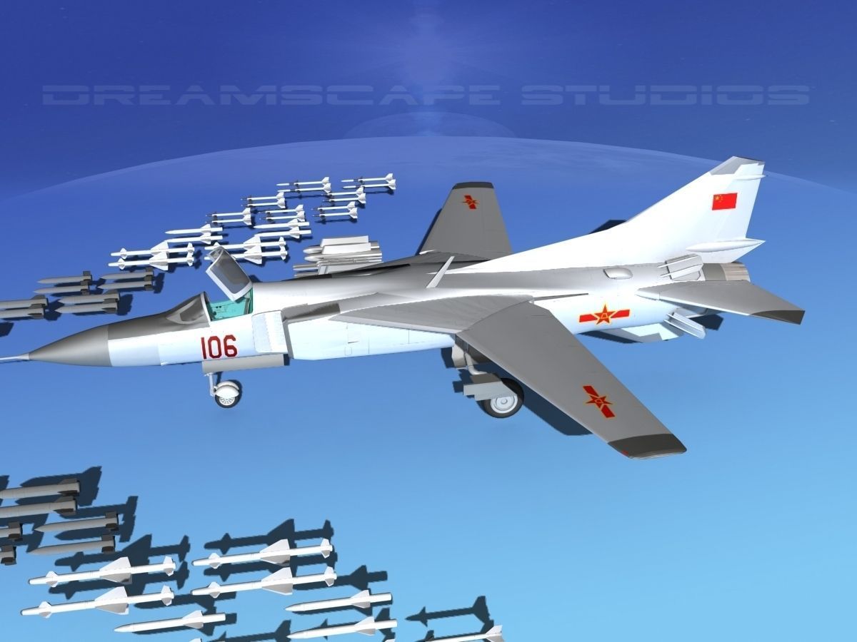 Mig-23 Fighter China 3D model_12