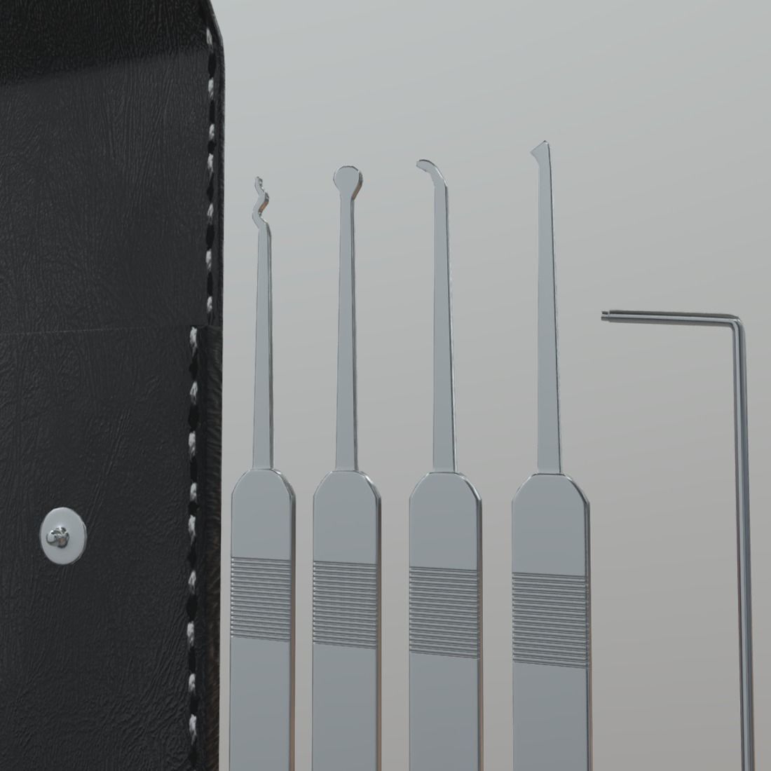 Lock Pick Low-poly 3D model_4