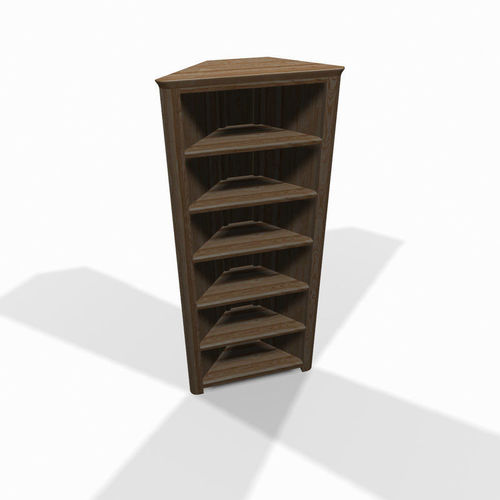 Wooden corner shelf 3D model