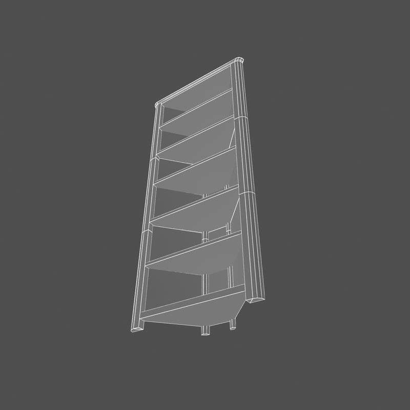 Wooden corner shelf 3D model_5