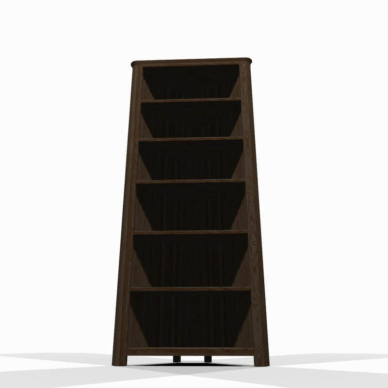 Wooden corner shelf 3D model_2