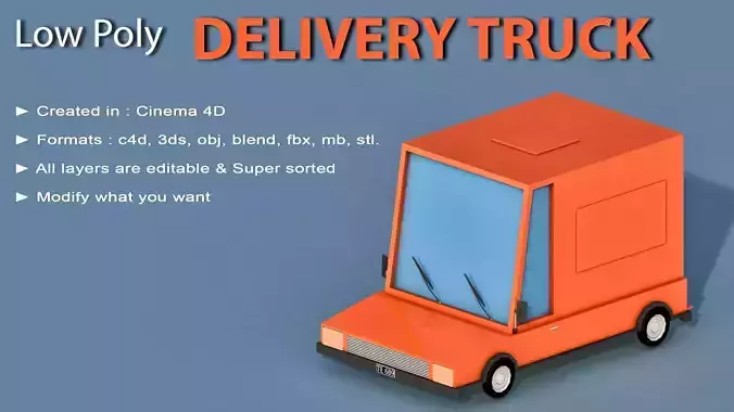 Cartoon Delivery Truck 
