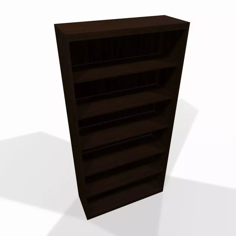 Simple wooden shelf 3D model_0