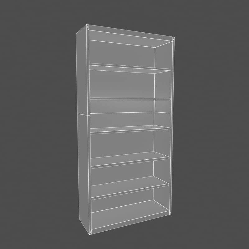 Simple wooden shelf 3D model_4