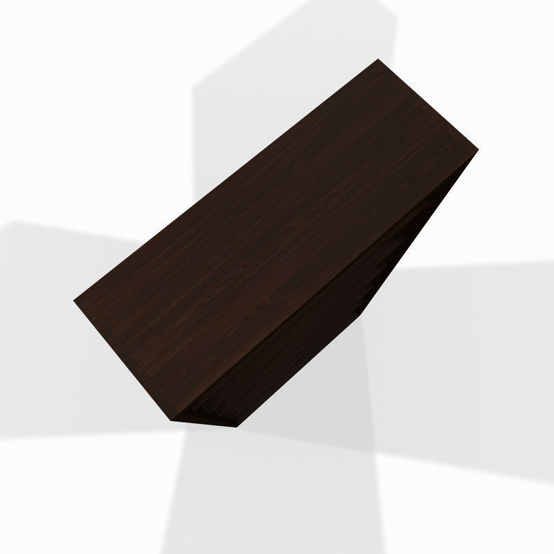 Simple wooden shelf 3D model_3