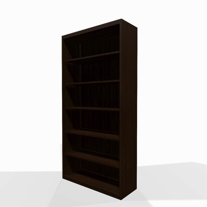 Simple wooden shelf 3D model_1