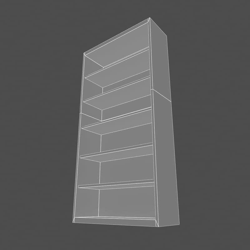 Simple wooden shelf 3D model_5