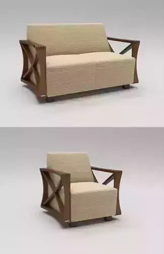Comfortable wooden sofa