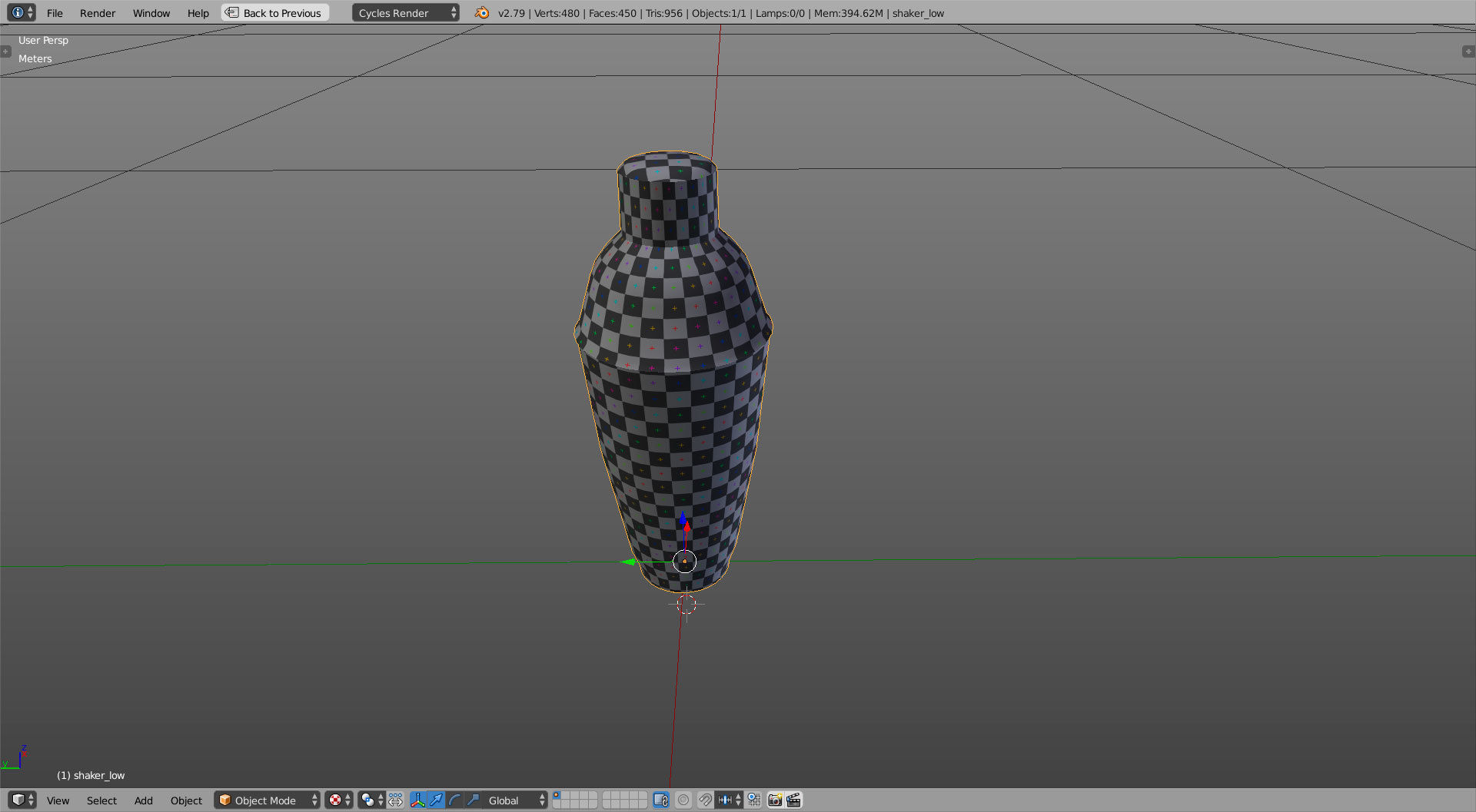 Shaker silver cocktail Low-poly 3D model_12
