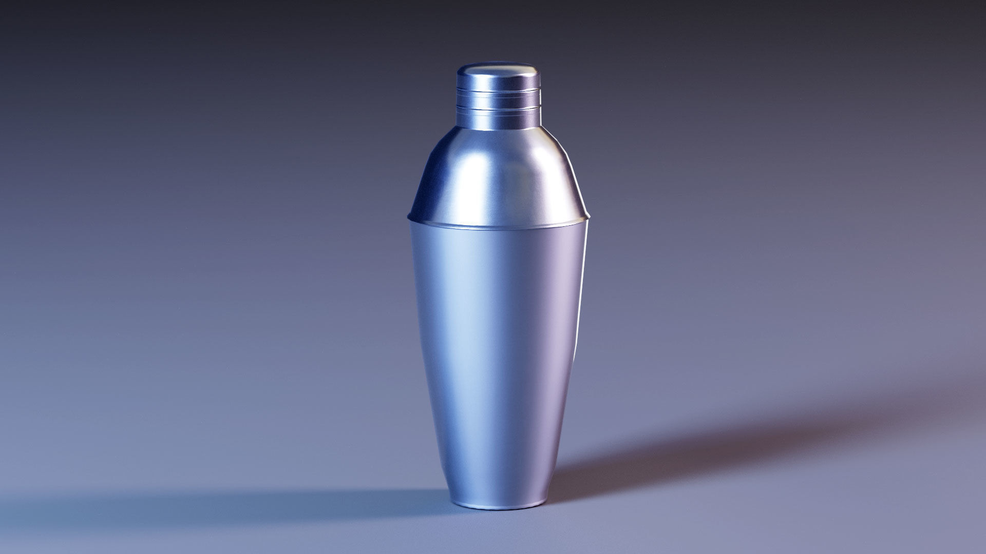 Shaker silver cocktail Low-poly 3D model_4