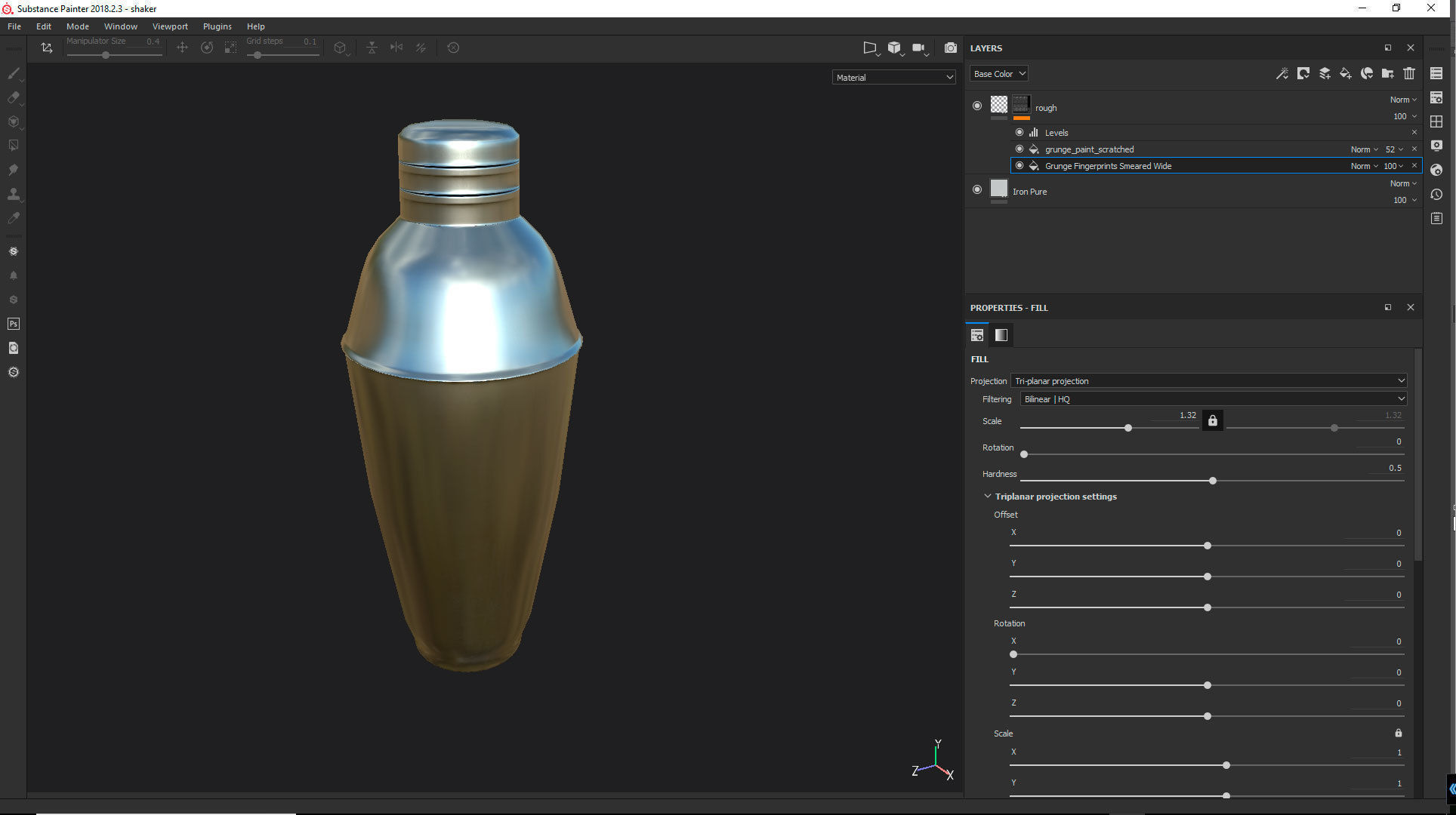 Shaker silver cocktail Low-poly 3D model_7