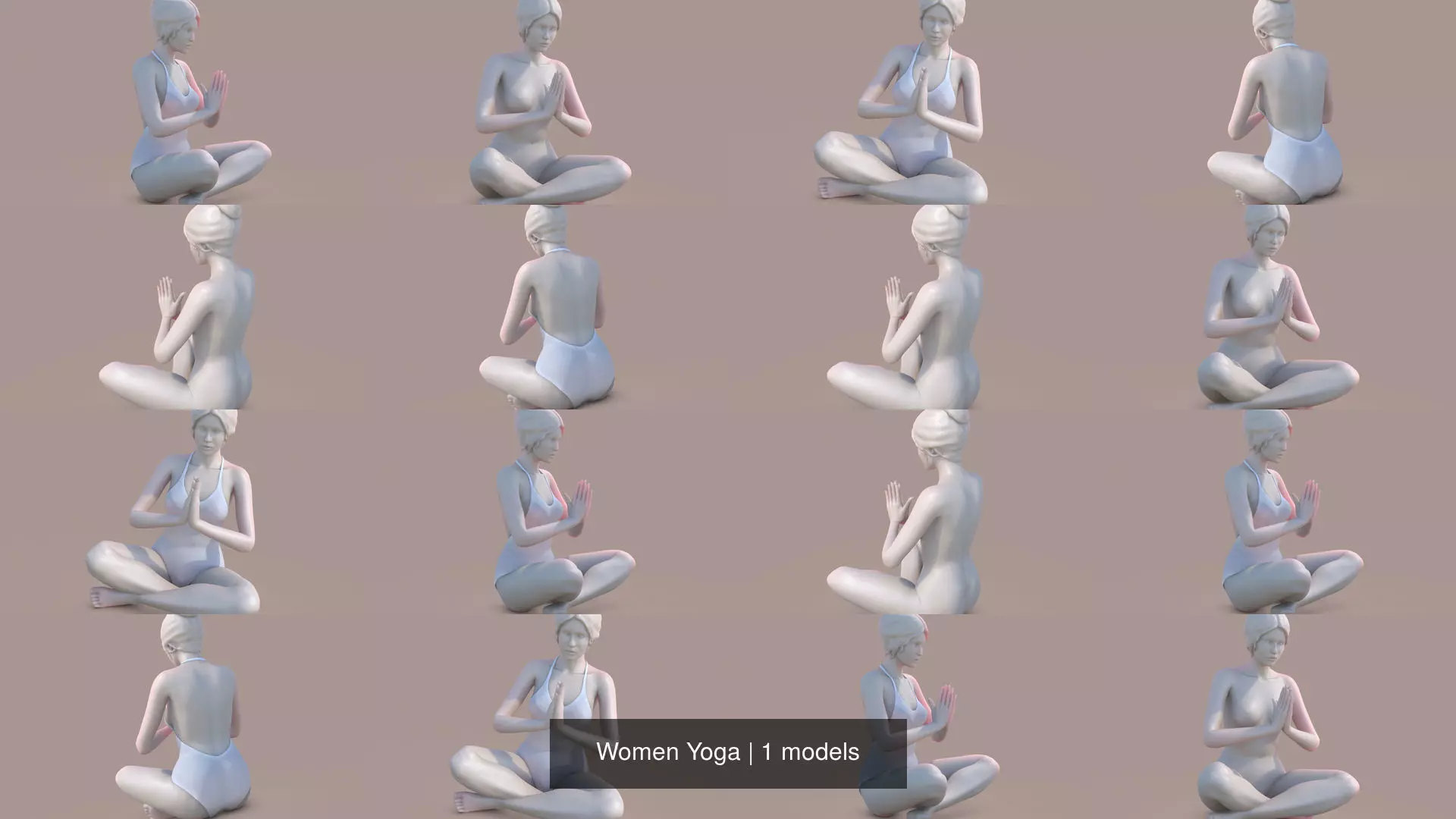 Women Yoga 3D Model Collection_1