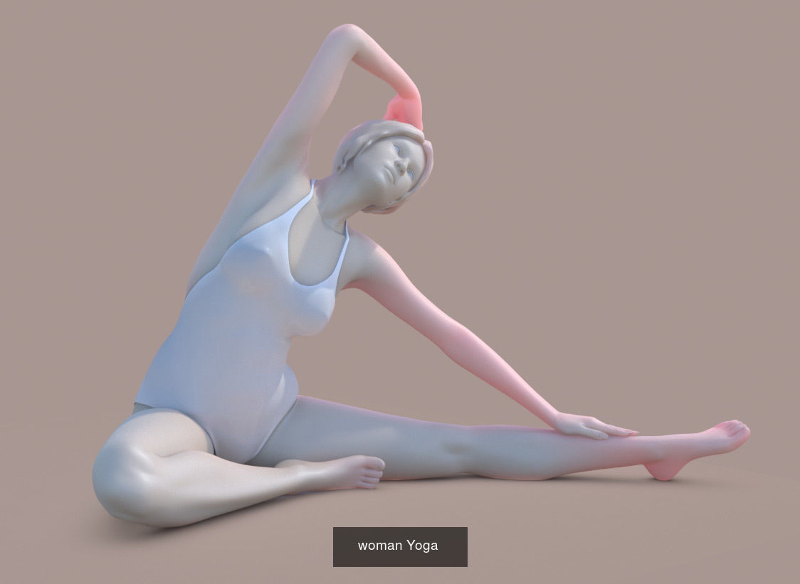 Women Yoga 3D Model Collection_9