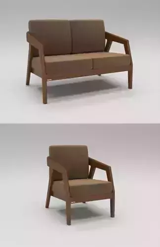 Elegant wooden sofa 