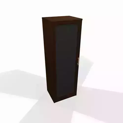 Wooden shelf with glass door