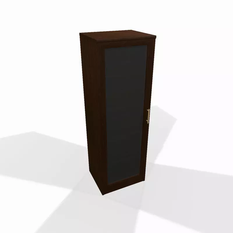 Wooden shelf with glass door 3D model