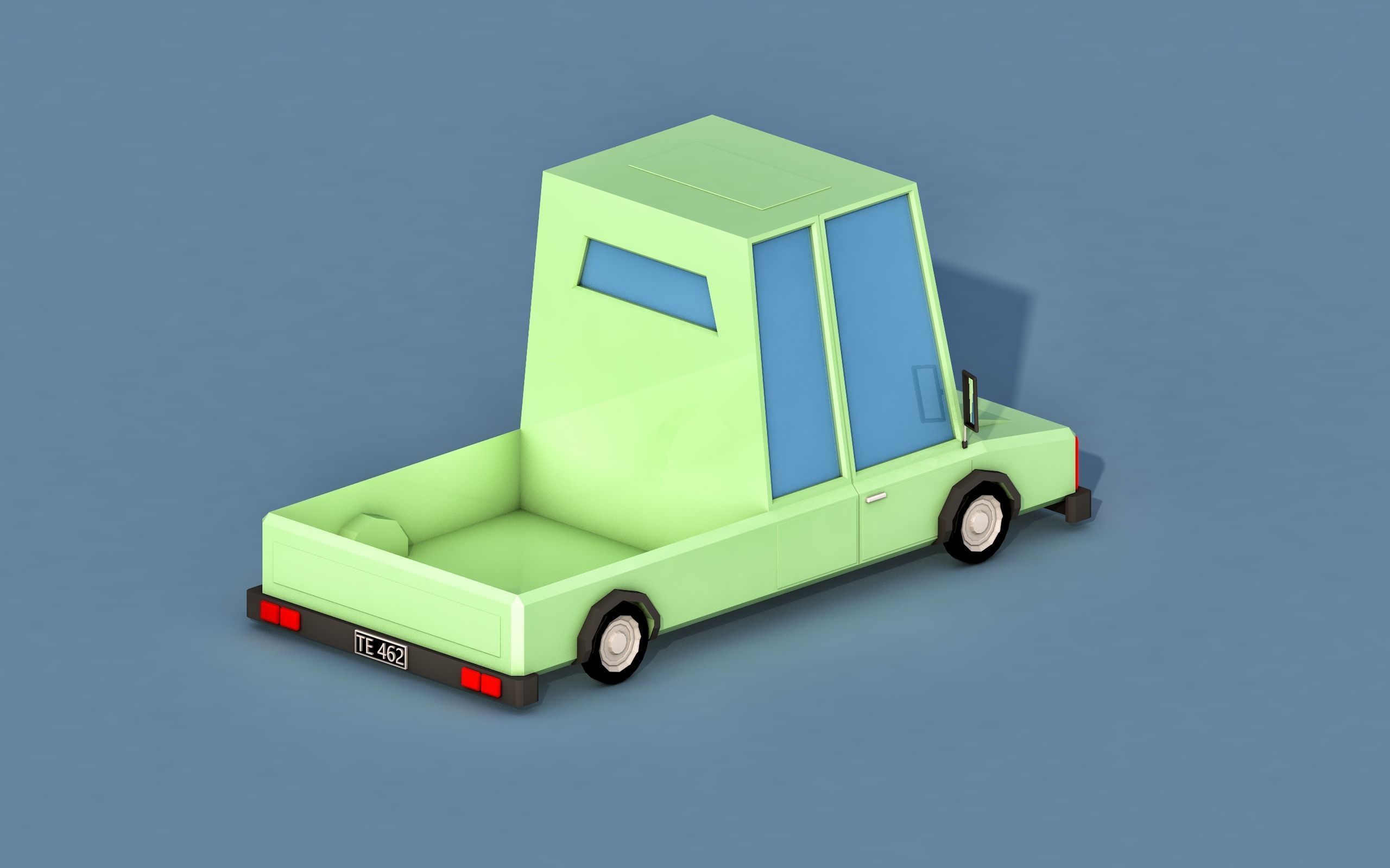 Cartoon Open Car Free low-poly 3D model_3