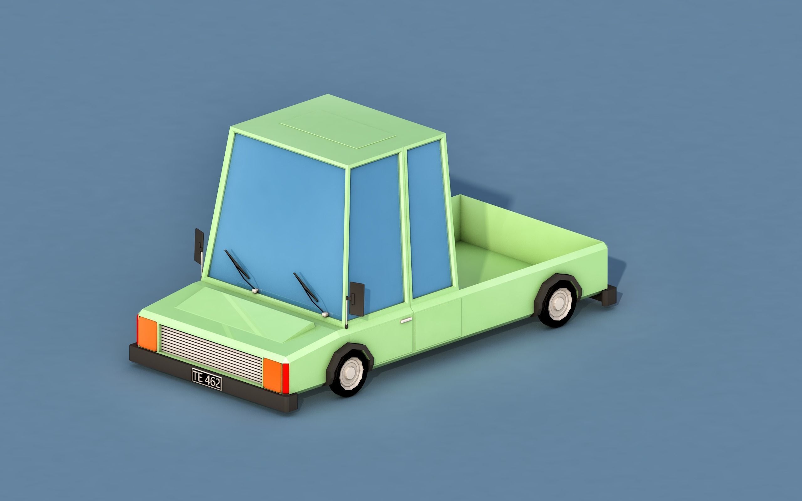 Cartoon Open Car Free low-poly 3D model_1