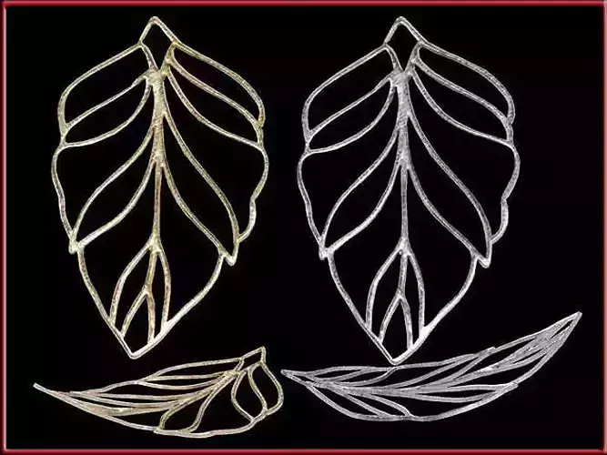 Leaf gold and Silver Low-poly 3D model