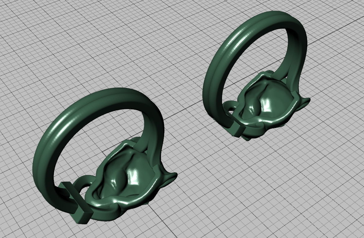 Cat ring printable 3d model  with diamonds N10278 3D print model_4