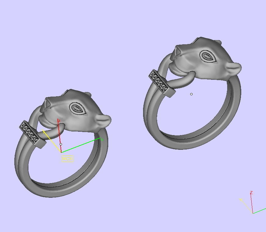 Cat ring printable 3d model  with diamonds N10278 3D print model_3