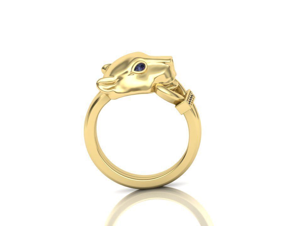 Cat ring printable 3d model  with diamonds N10278 3D print model_9