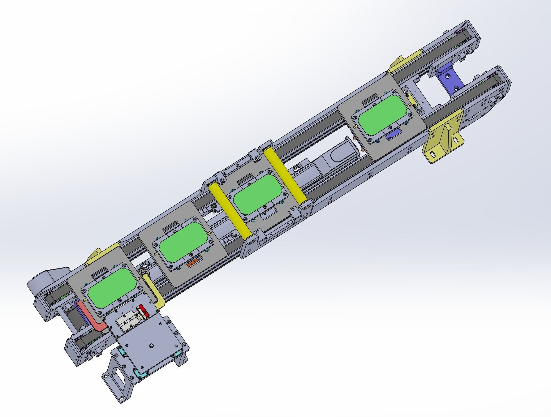 With jacking and cleaning function conveyor 3D model_8
