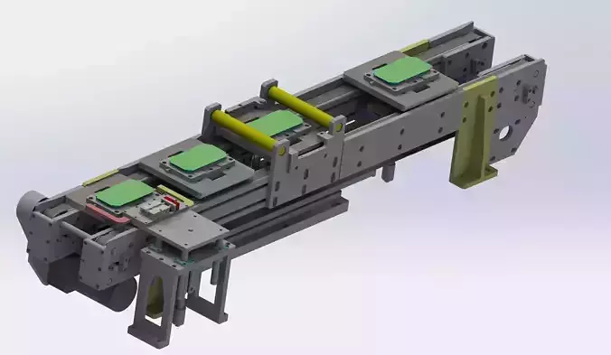 With jacking and cleaning function conveyor 3D model