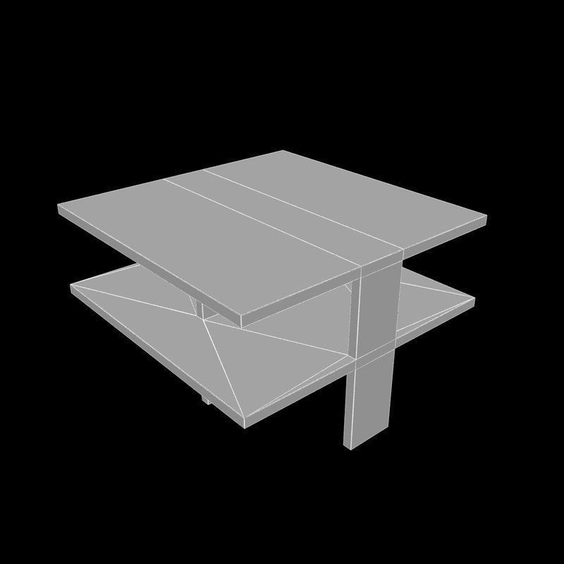 Wooden coffee table 3D model_7