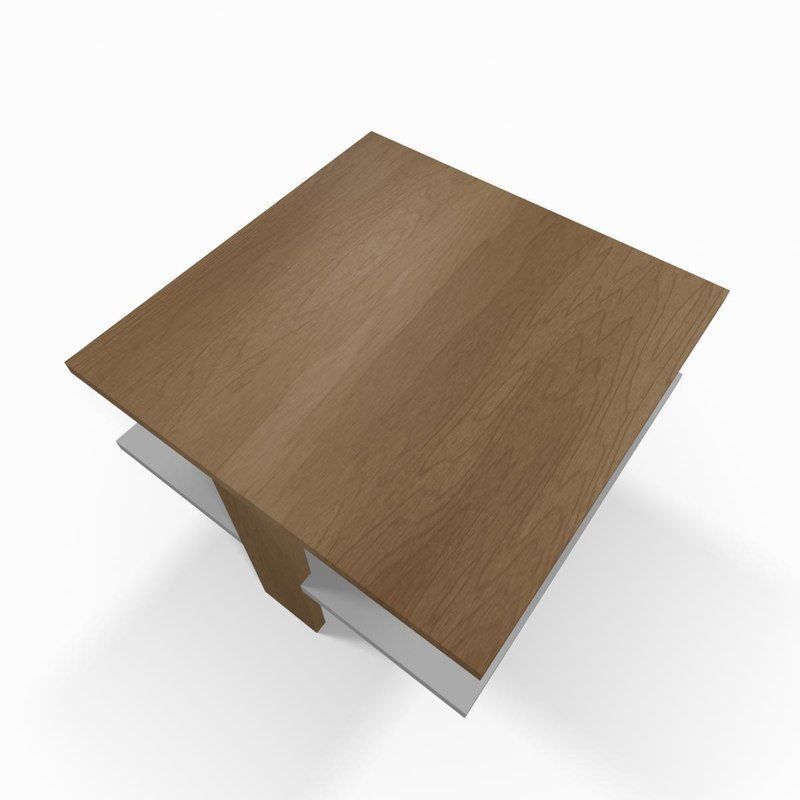 Wooden coffee table 3D model_1