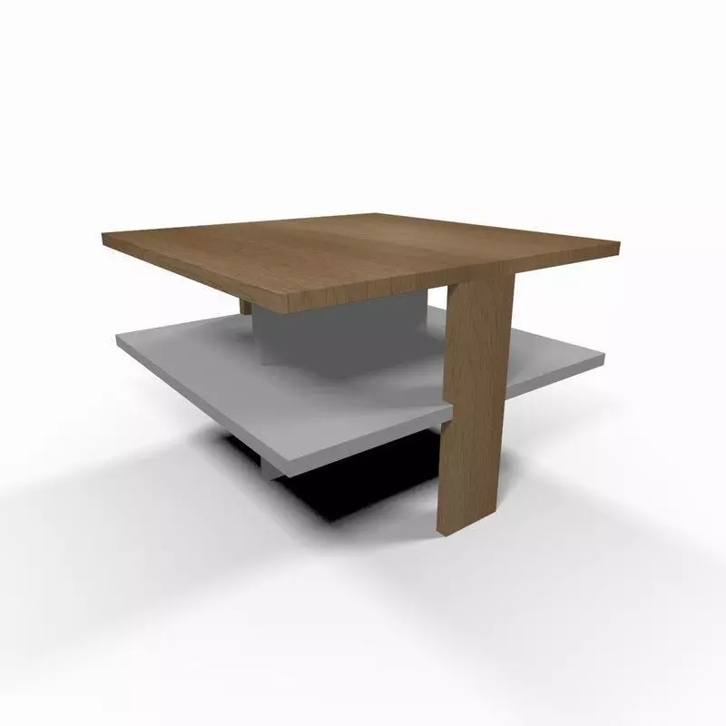 Wooden coffee table 3D model_0