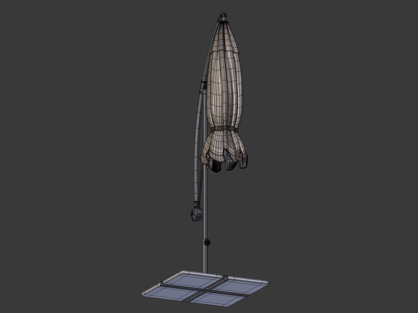Umbrella Deck Parasol 2 Low-poly 3D model_15