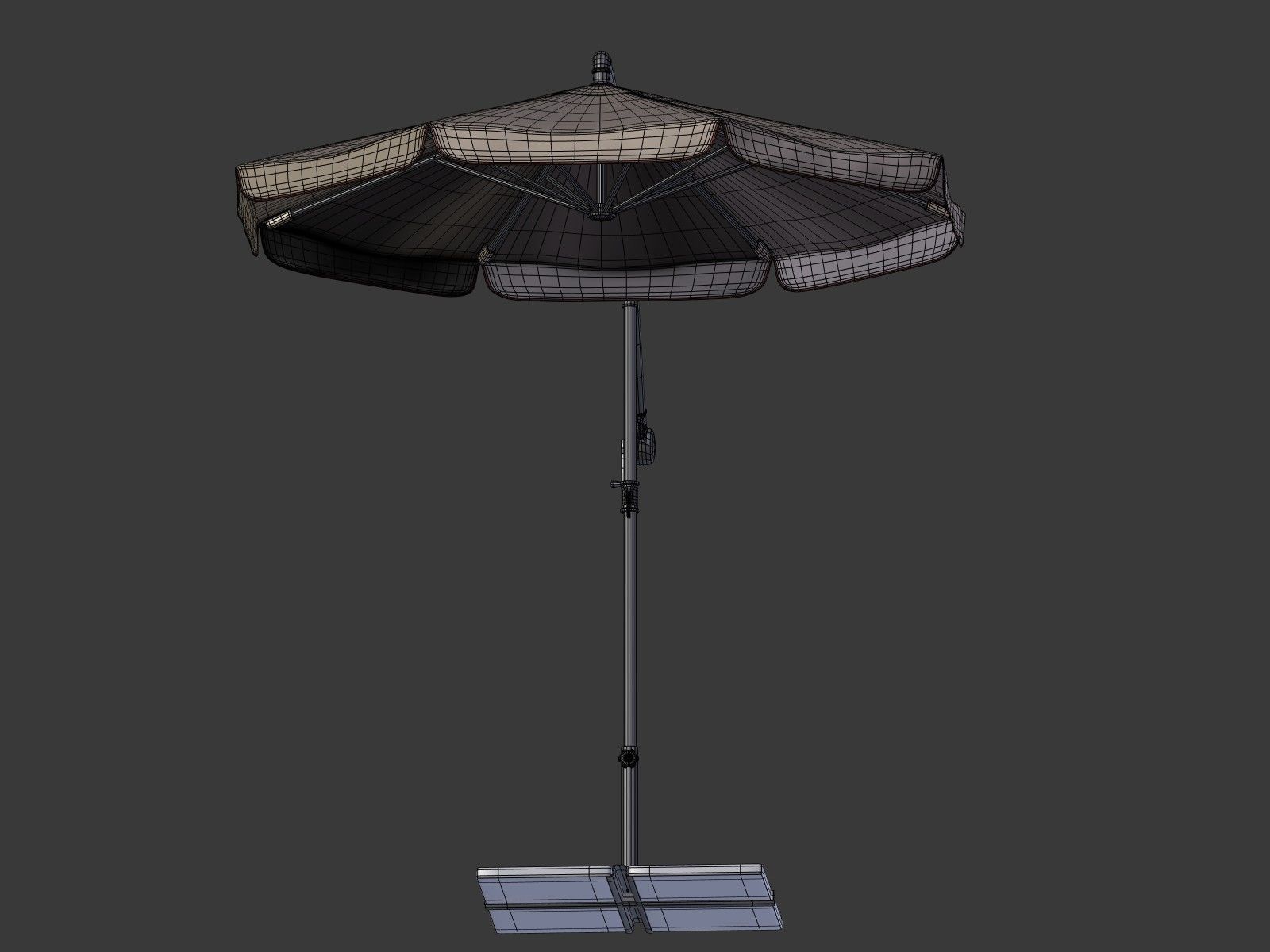 Umbrella Deck Parasol 2 Low-poly 3D model_9