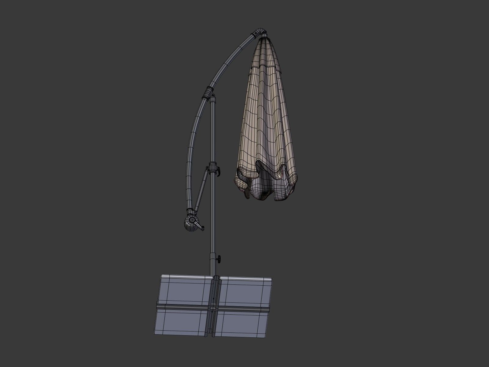 Umbrella Deck Parasol 2 Low-poly 3D model_17