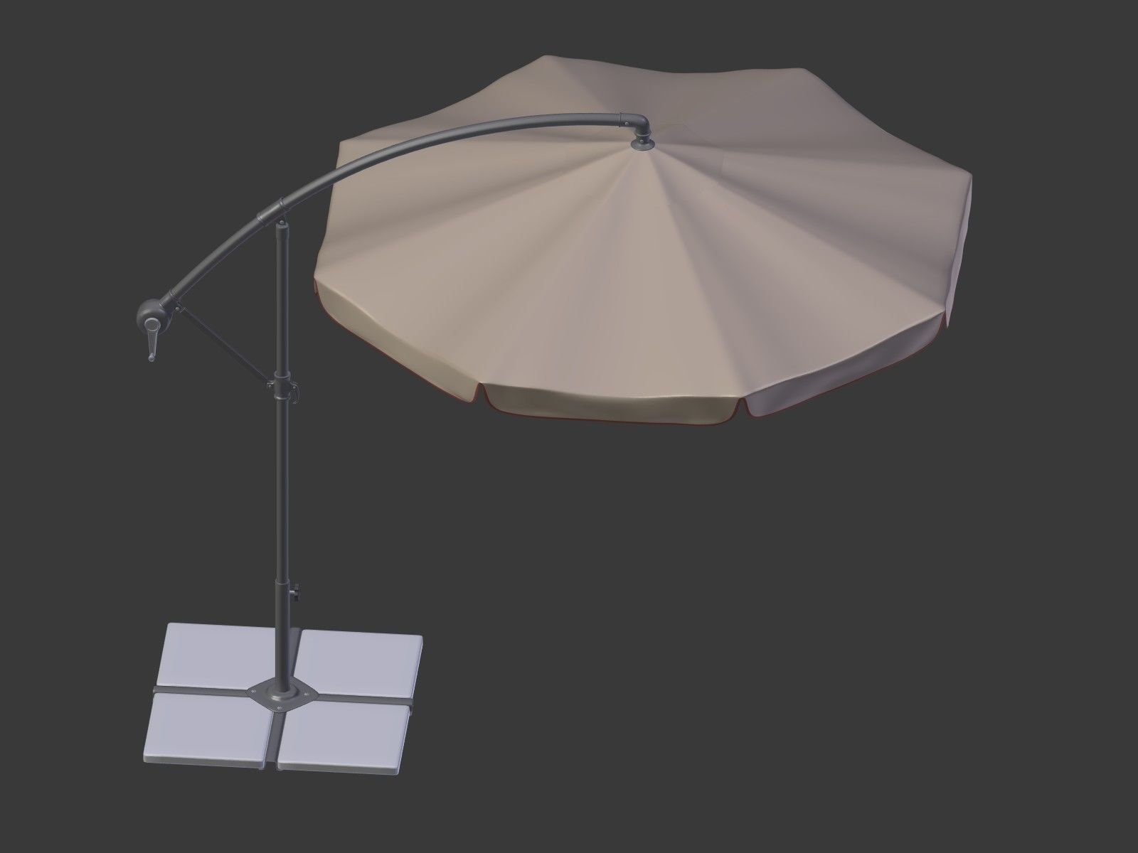 Umbrella Deck Parasol 2 Low-poly 3D model_4