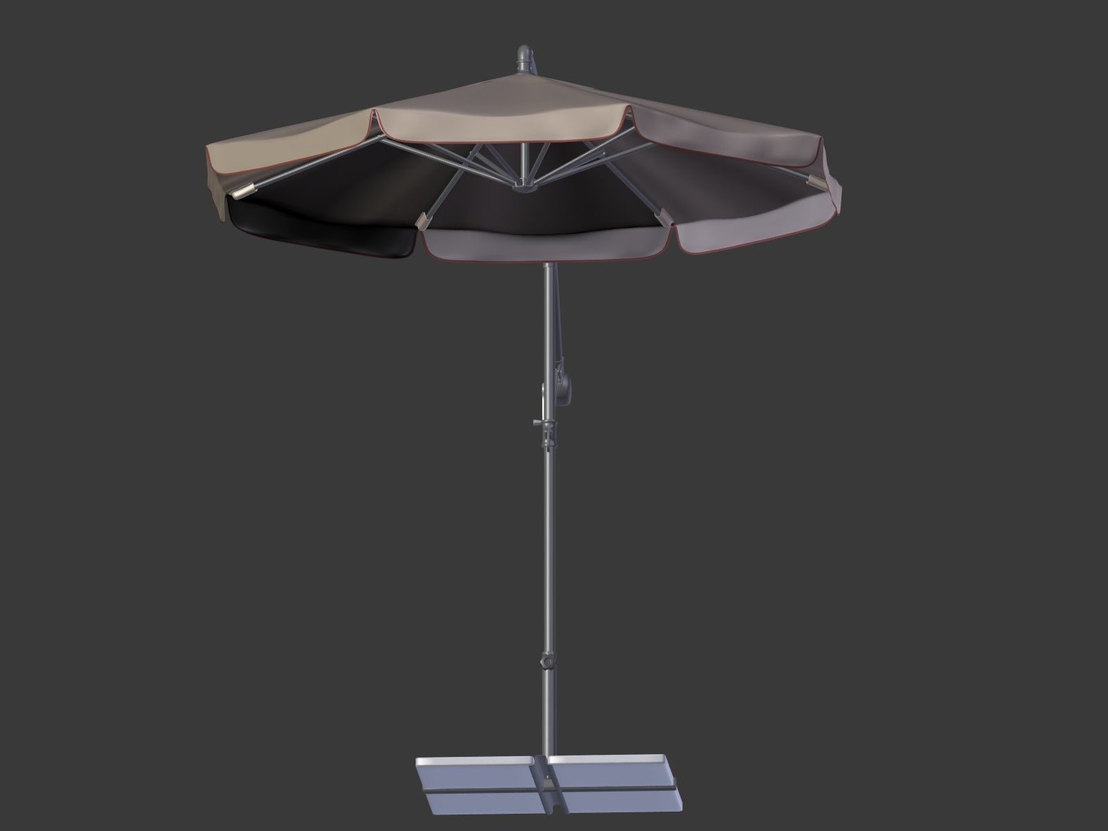 Umbrella Deck Parasol 2 Low-poly 3D model_8