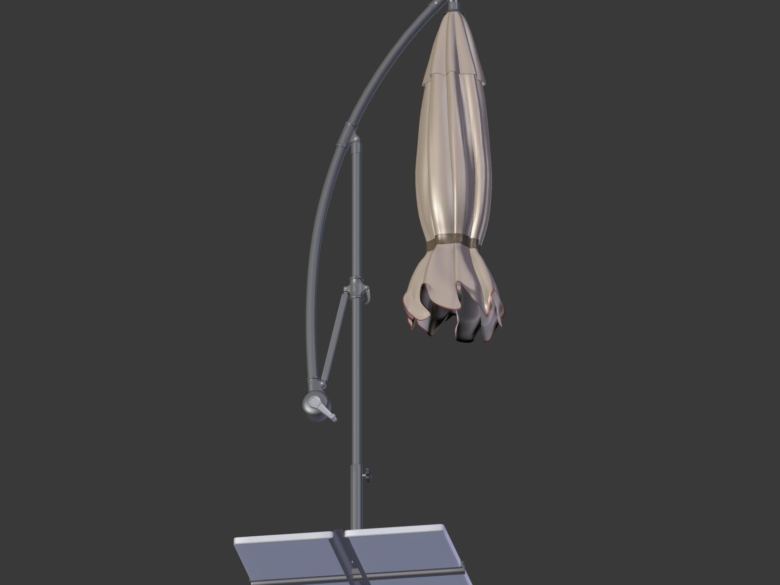 Umbrella Deck Parasol 2 Low-poly 3D model_10