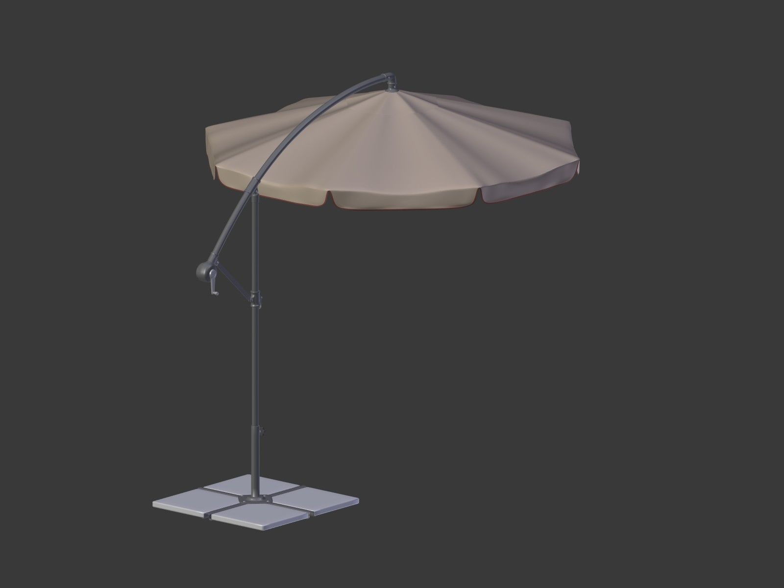 Umbrella Deck Parasol 2 Low-poly 3D model_6
