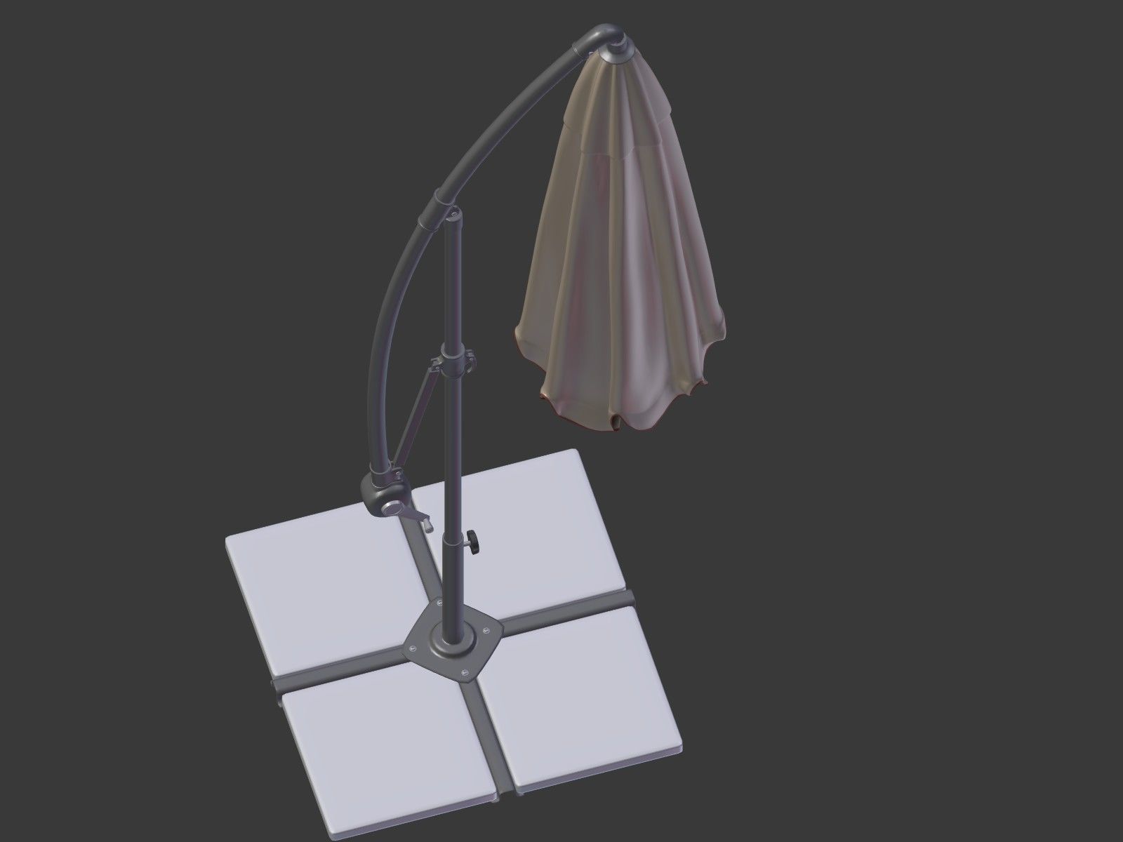 Umbrella Deck Parasol 2 Low-poly 3D model_18