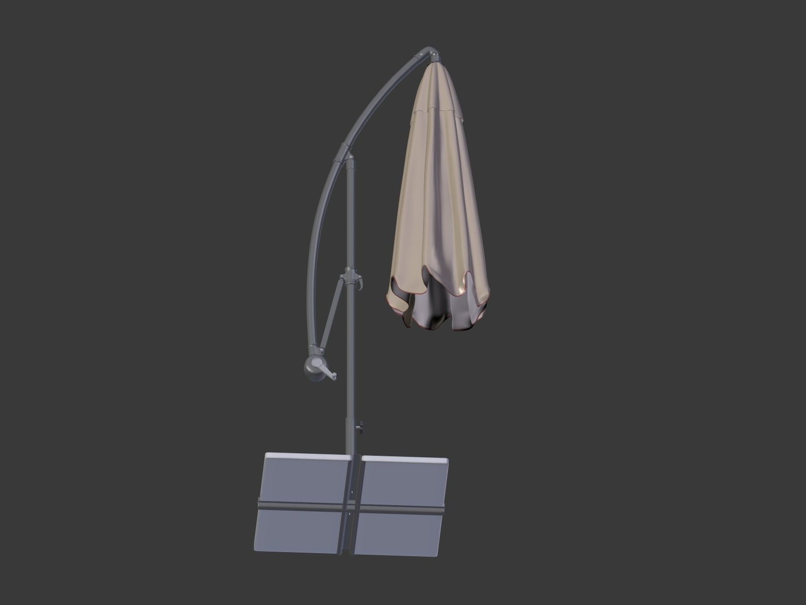 Umbrella Deck Parasol 2 Low-poly 3D model_16