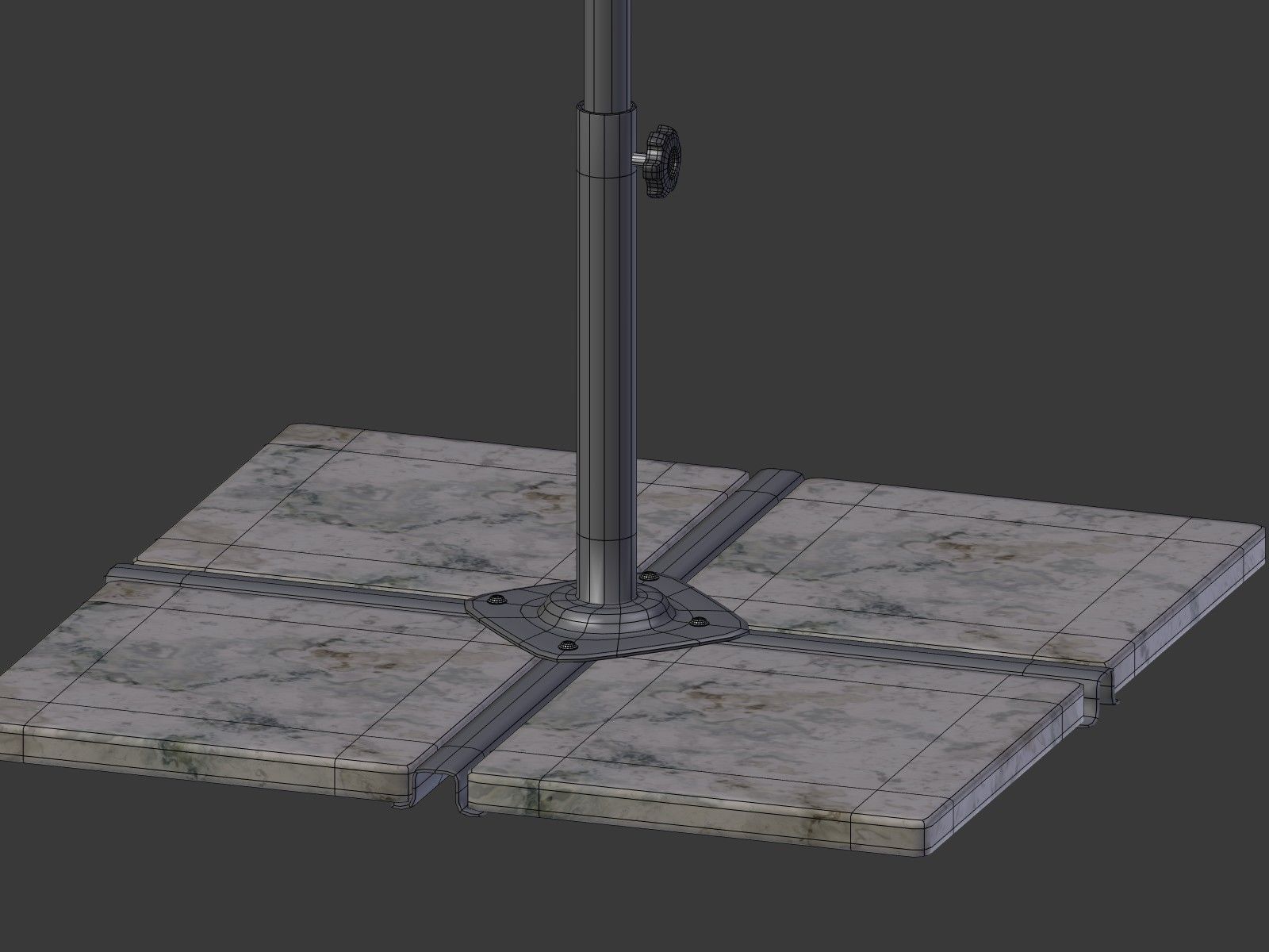 Umbrella Deck Parasol 2 Low-poly 3D model_21